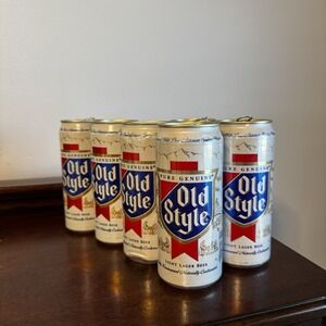 6 - 16oz OLD STYLE CHICAGO BEARS FOOTBALL 70 SEASONS 1920 - 1989 EMPTY BEER CAN